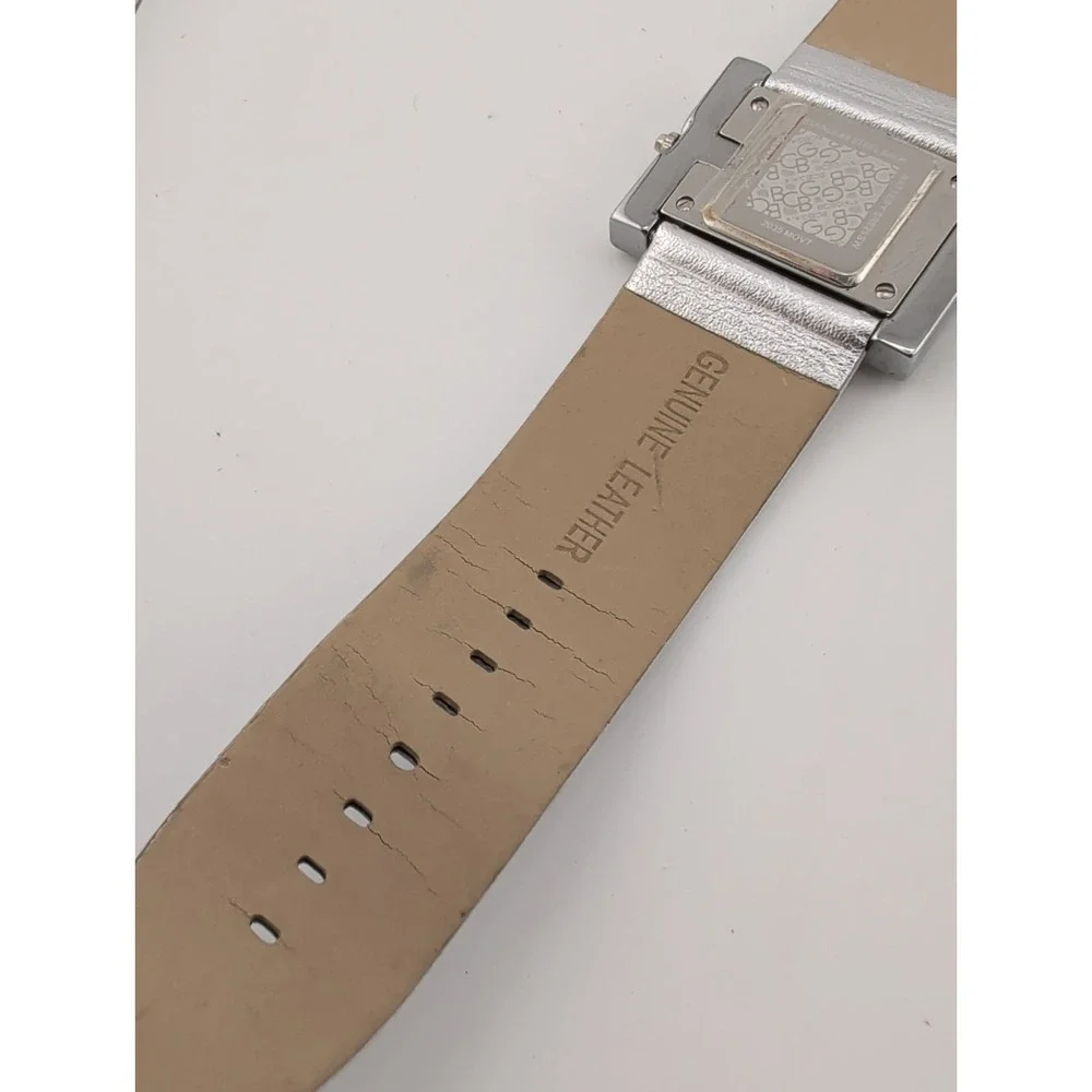 BCBGGirls Watch 40mm Case Silver Leather Band- New Battery